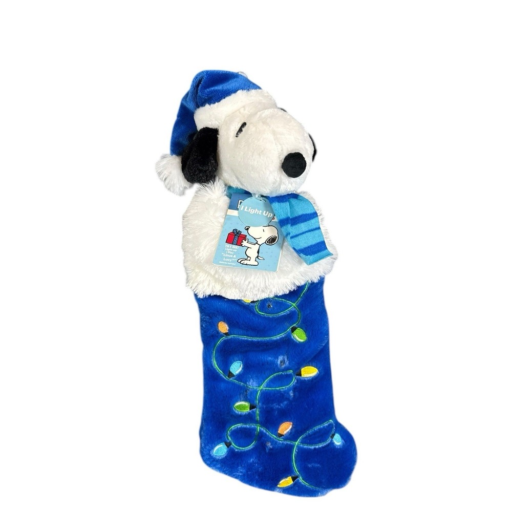 Peanuts Snoopy Musical and Light-Up Plush Christmas Stocking New